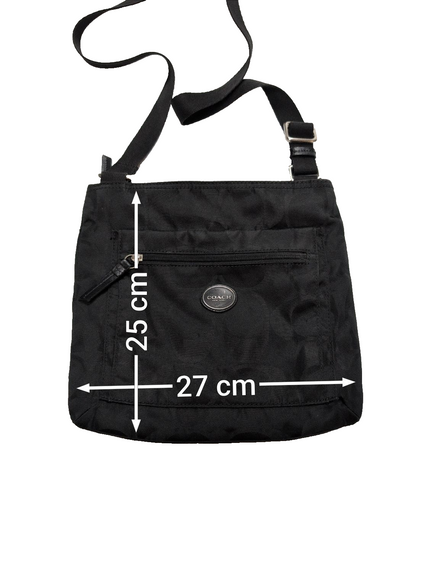 Sac Coach bandoulière en toile jacquard Signature noire