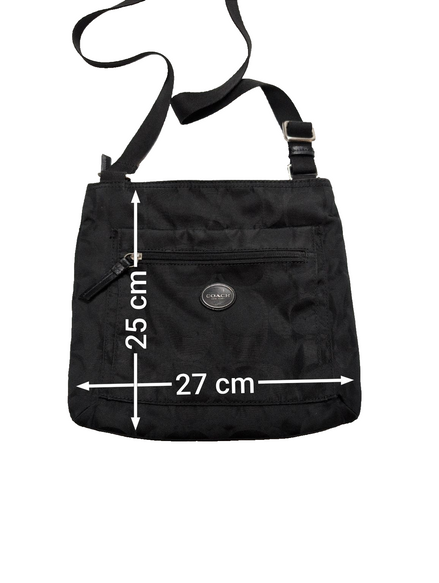 Sac Coach bandoulière en toile jacquard Signature noire