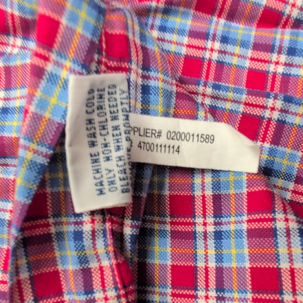 Chemise Ralph Lauren M Rouge Bleu Carreaux Shirt Button Down Coton Logo Marine