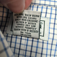 Chemise LL Bean bleu carreaux manches longues Wrinkle Resistant 1 poche L (2XL)