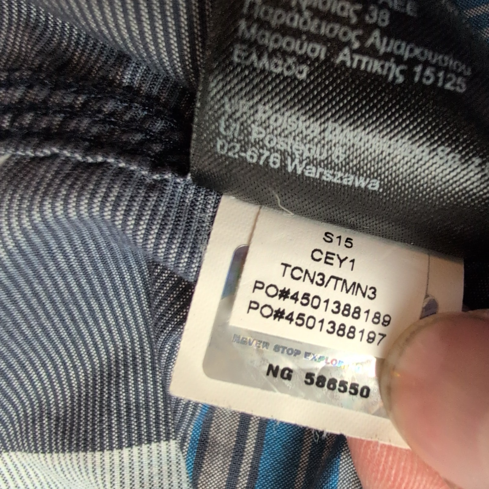 Chemise The North Face XL Bleu Gris Carreaux Nylon Col Officier Manches courtes