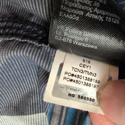 Chemise The North Face XL Bleu Gris Carreaux Nylon Col Officier Manches courtes