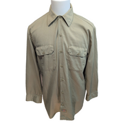 Chemise Dickies M Beige Workwear 2 Poches Poche Stylo Manches Longues