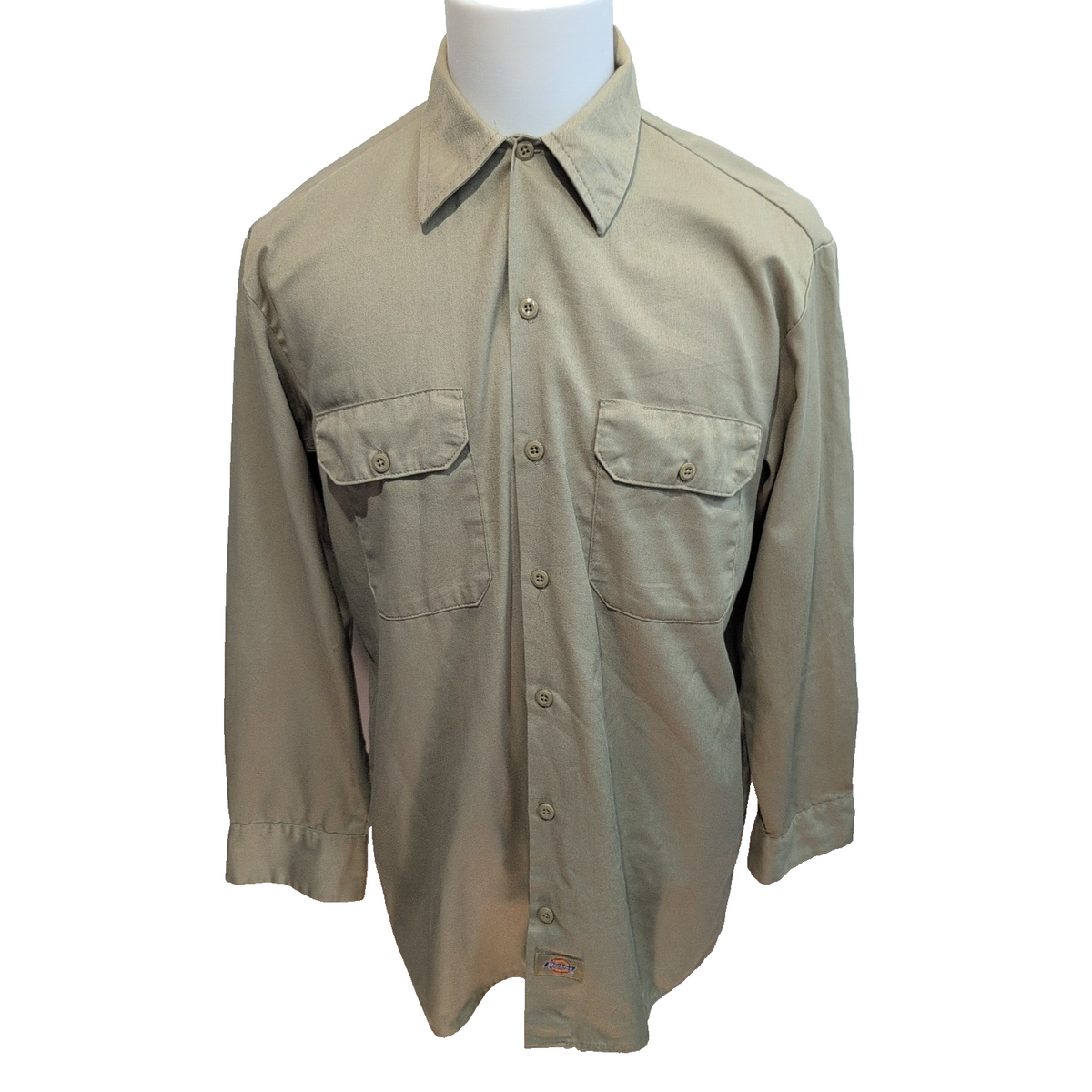 Chemise Dickies M Beige Workwear 2 Poches Poche Stylo Manches Longues