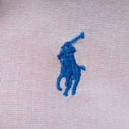 Chemise Ralph Lauren Homme S Manche Courte Rose Classic Fit Logo Bleu Petite Tai