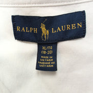 Chemise Ralph Lauren Enfant XL 18-20 Blanche Logo Blanc Button Down Shirt