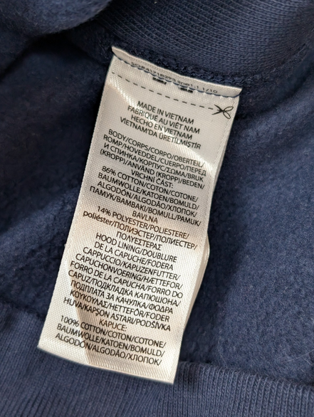 Polo Ralph Lauren Veste Hoodie Capuche Zippée Bleu Marine S Logo Jaune