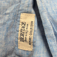 Chemise HERITAGE L 100% lin bleu uni manches courtes excellent état