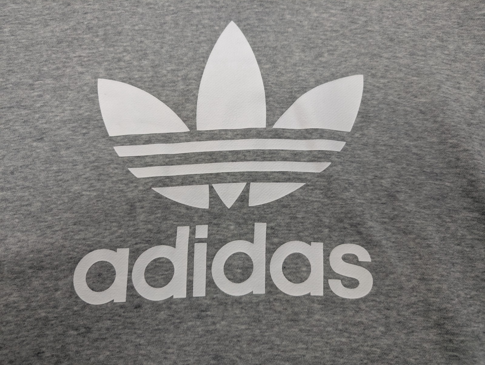 ➜ Sweat à Capuche Adidas Vintage - Grand Logo Brodé - Gris - Taille 40 (M/L)