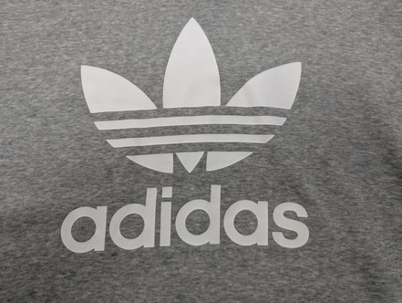 ➜ Sweat à Capuche Adidas Vintage - Grand Logo Brodé - Gris - Taille 40 (M/L)