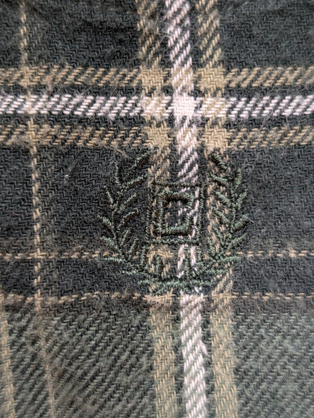 🐻 CHEMISE FLANELLE CHAPS XL (TG) CARREAUX VERT KAKI NOIR LOGO BRODÉ