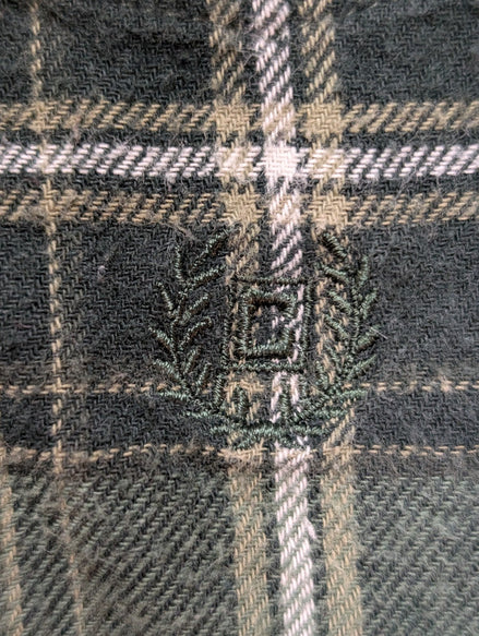 🐻 CHEMISE FLANELLE CHAPS XL (TG) CARREAUX VERT KAKI NOIR LOGO BRODÉ