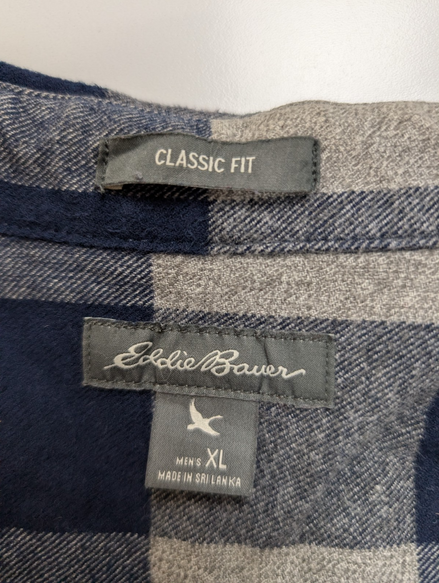 🏔️ Chemise EDDIE BAUER XL Flanelle Classic Fit Carreaux |303S