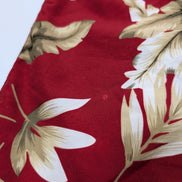 Chemise Hawaïenne Rouge - Motif Feuillage Tropical - Taille L/XL