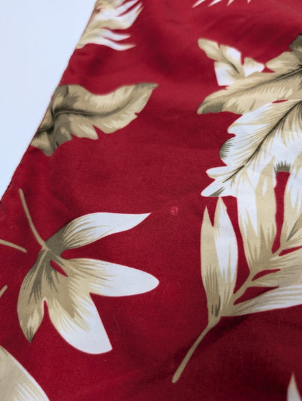 Chemise Hawaïenne Rouge - Motif Feuillage Tropical - Taille L/XL