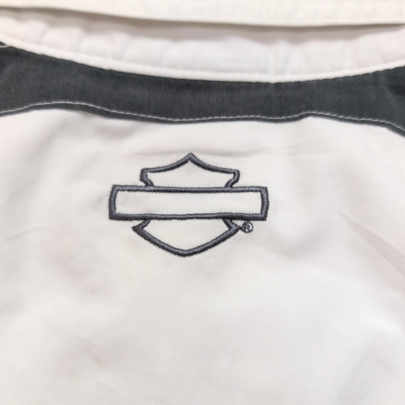 Chemise Harley Davidson L Blanche Grise Ventilée Manches Courtes