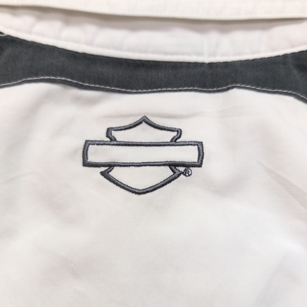 Chemise Harley Davidson L Blanche Grise Ventilée Manches Courtes