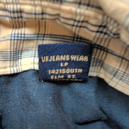 Chemise Wrangler Manche Courte Marron Clair Crème Bleu Carreaux Taille M
