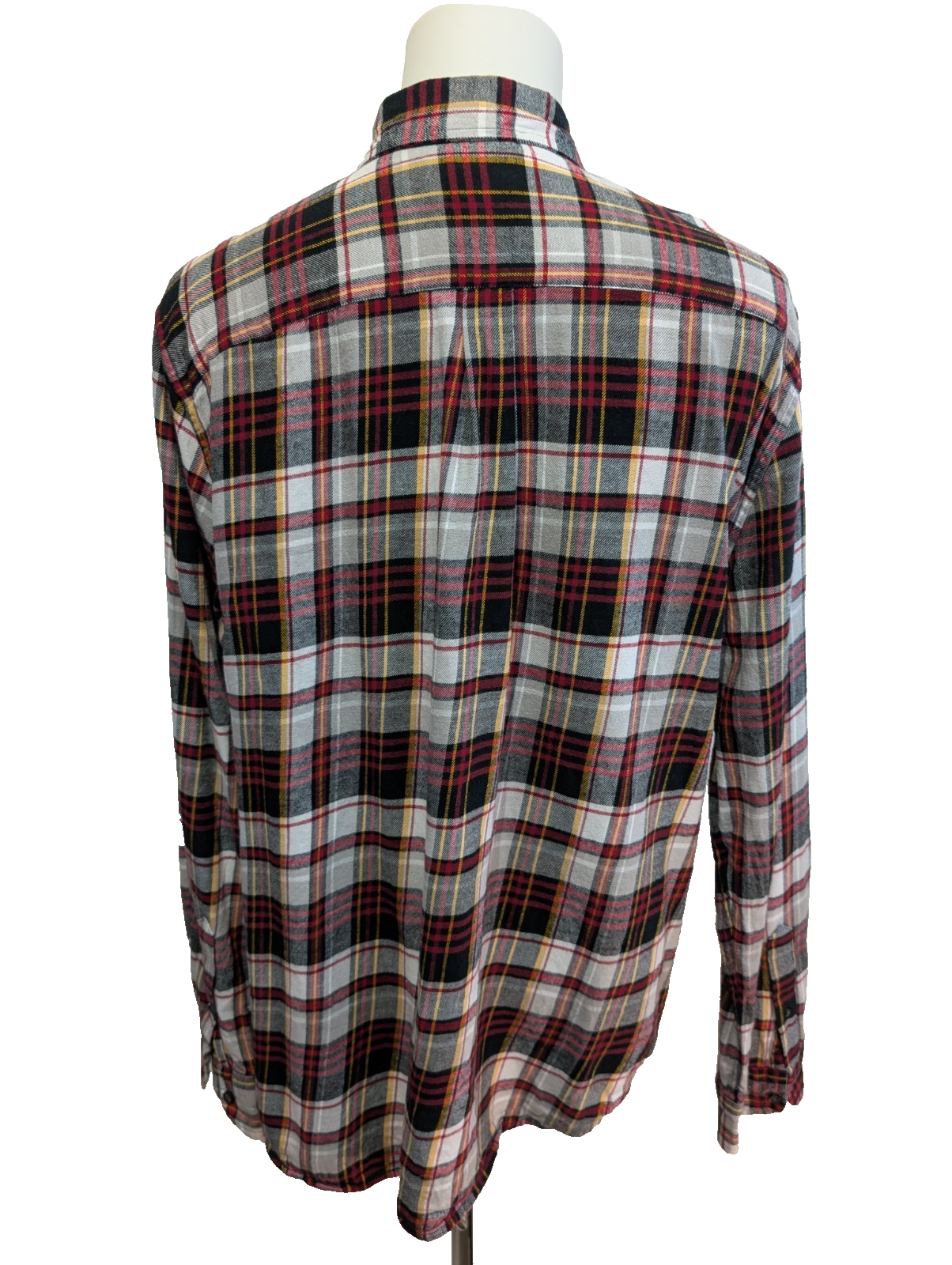 🌲 CHEMISE FLANELLE PERFORMANCE CHAPS XL (TG) CARREAUX NOIR ROUGE ORANGE