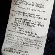 Pull Hugo Boss Femme Taille L Bleu Marine 100% Laine Mérinos Col Boutonné