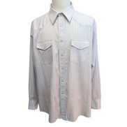 Chemise Western Wrangler lilas rayures satinées manches longues 2 poches XXL