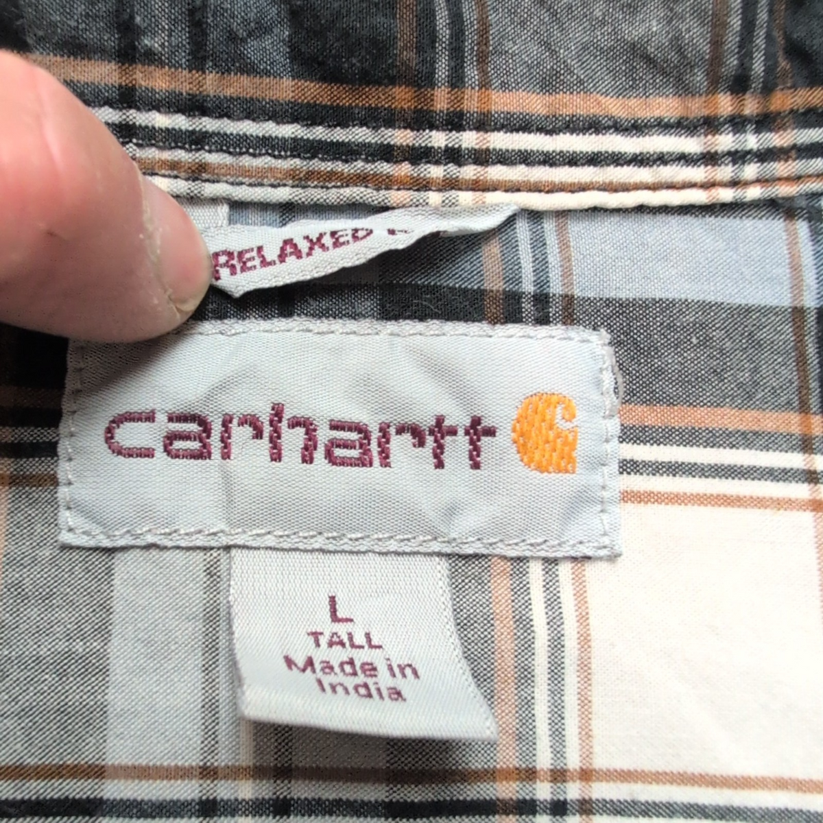 Chemise Carhartt L Bleu Carreaux 100% Coton Manches Courtes 3 Poches