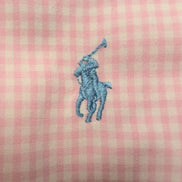 Chemise Ralph Lauren L Rose Petits Carreaux Shirt Button Down Logo Bleu Ciel