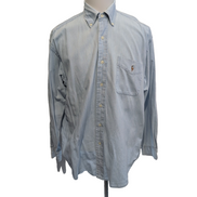 Chemise Ralph Lauren Big Shirt Taille M Bleu Clair Coton Denim Logo Marron