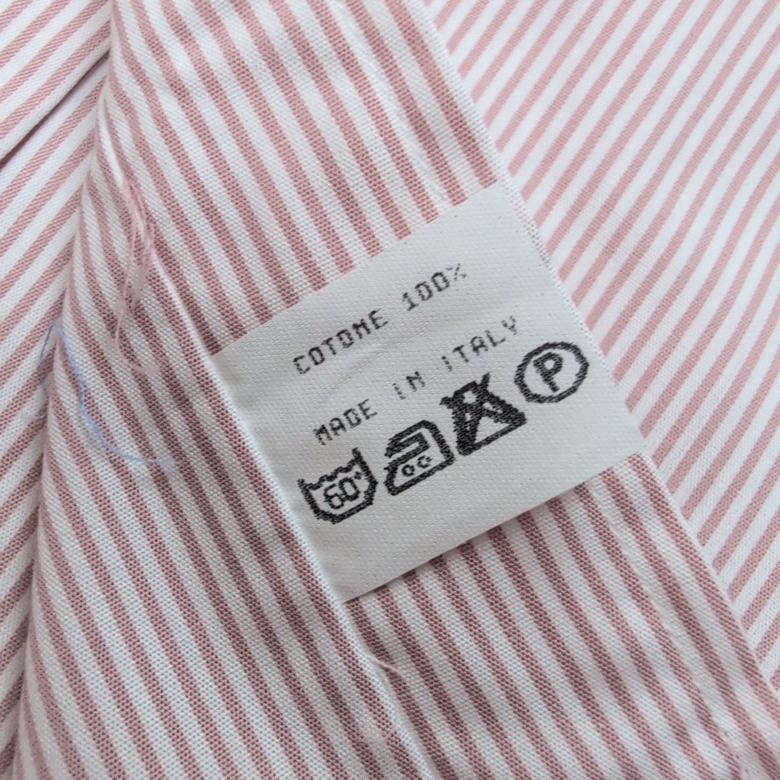 Chemise Ingram XL 17 Made in Italy Rouge Rayures Col Blanc Neuve Manches longues