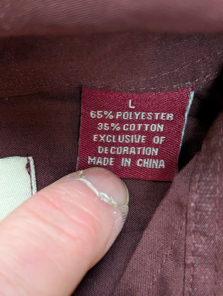 Chemise Style Cubain Cubavera Bordeaux - Broderies & 4 Poches - Taille L