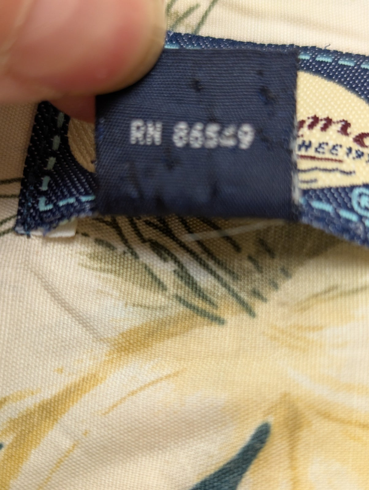 Chemise Hawaïenne TOMMY BAHAMA Beige & Vert Motifs Fleuris - Taille M