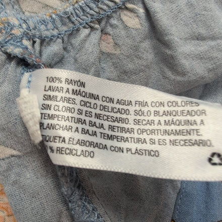 Robe d'été Fleurie Bleue Rayonne Taille Ajustable Bretelles Réglables