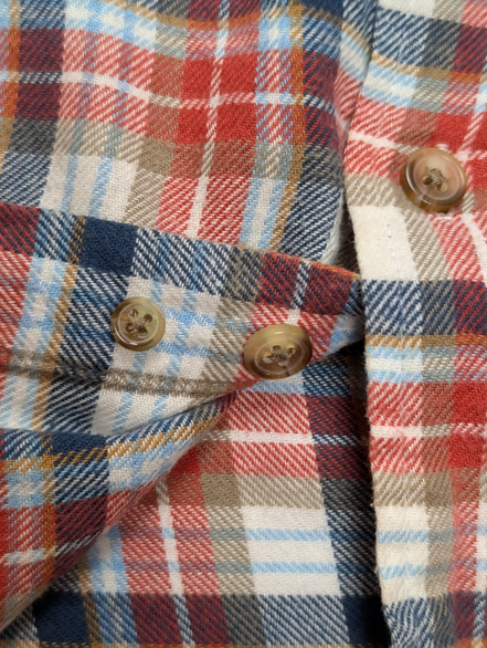 CHAPS Flanelle Rouge Bleu XL Logo Brodé VINTAGE 100% Coton | 310S