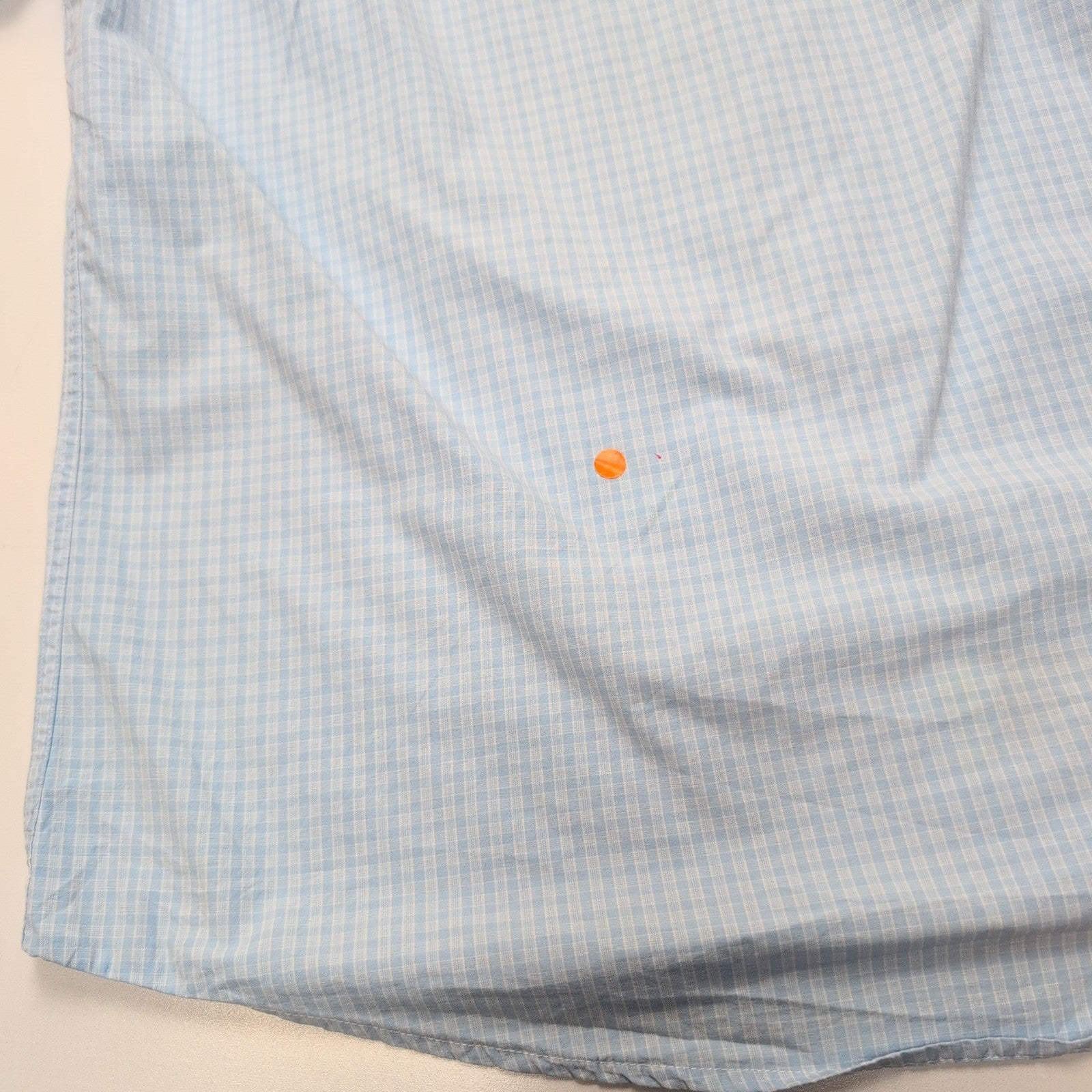 Chemise Nautica Bleu Ciel Petits Carreaux Taille XS 100% Coton Manches courtes