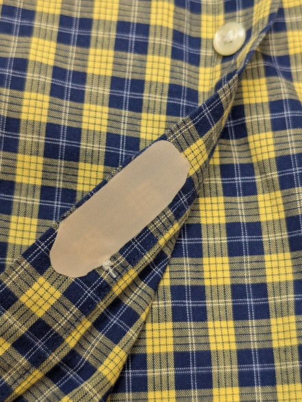 Chemise Tommy Hilfiger jaune à carreaux manches courtes taille L Vintage homme
