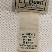 Pull L.L. Bean Femme Vintage Blanc Col Rond Coton - Taille M