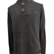 Pull Puma vintage noir double col zippé et boutonné Homme taille M