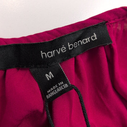 Blouse Harvé Bernard Femme M Fuchsia Pois Dorés Manches 3/4 Neuve