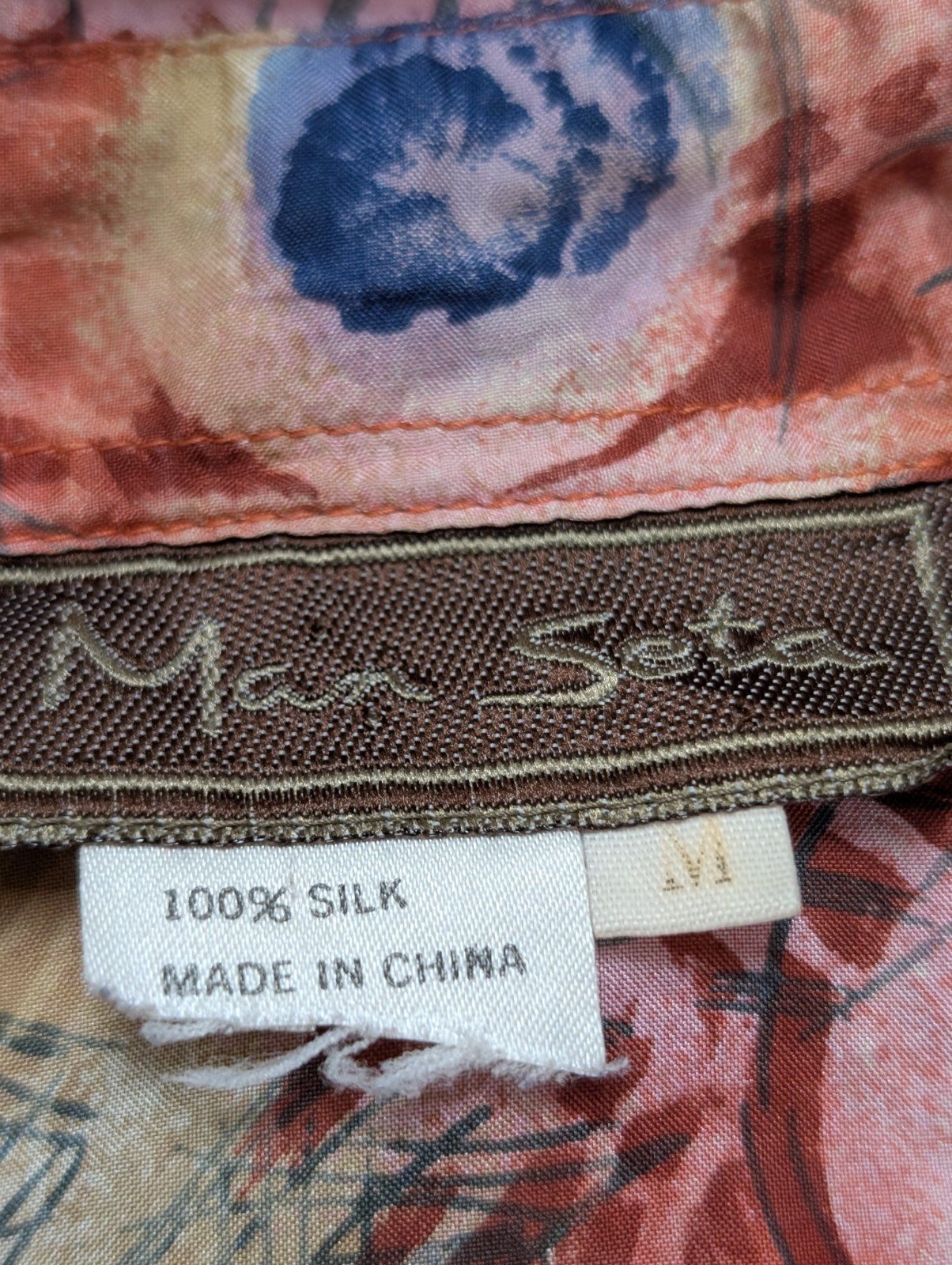 Chemise Hawaïenne Man Seta 100% Soie Fine Motif oeil de Paon - Taille M