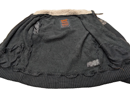 Blouson Schott NYC Vintage M Sherpa Cuir Laine USMC Style Harrington