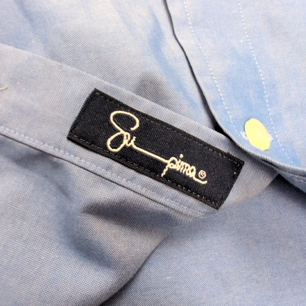 Chemise Lands' End Supima coton bleu uni M L Traditional Fit manches longues