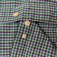 Chemise CHAPS violet et verte à carreaux manches courtes taille L #4e