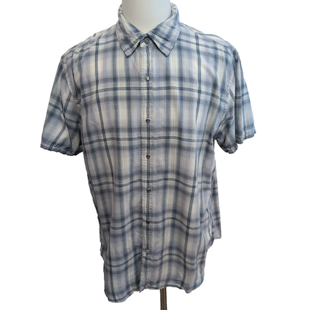 Chemise LEVI'S Homme XL Gris Anthracite à Carreaux Boutons Pression Translucides