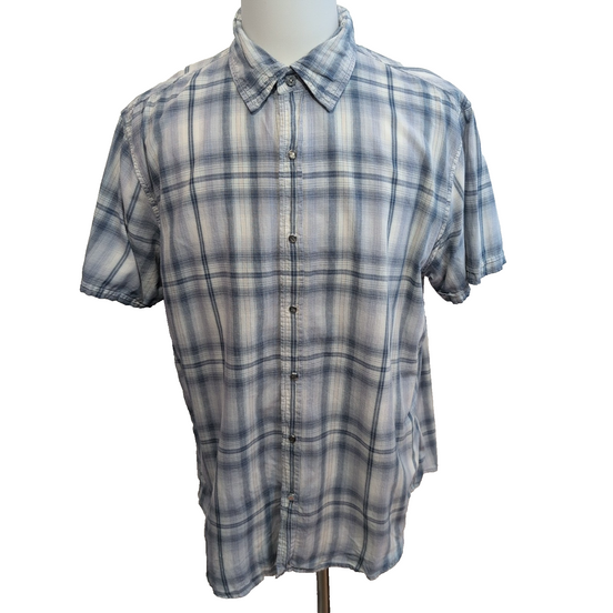 Chemise LEVI'S Homme XL Gris Anthracite à Carreaux Boutons Pression Translucides