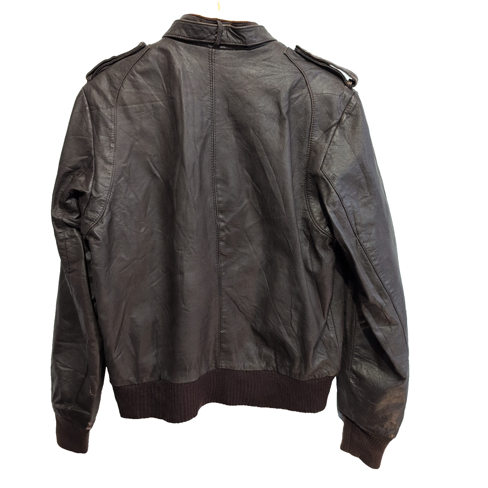 MEMBERS ONLY - Blouson Aviateur Vintage marron en Cuir (Bomber) taille S |46c
