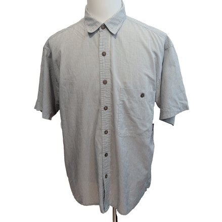 Chemise Patagonia L Bleu Carreaux Manches Courtes Poche Logo Vintage