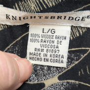 Chemise Hawaïenne Knightsbridge Noire Motif Feuillage - Taille L