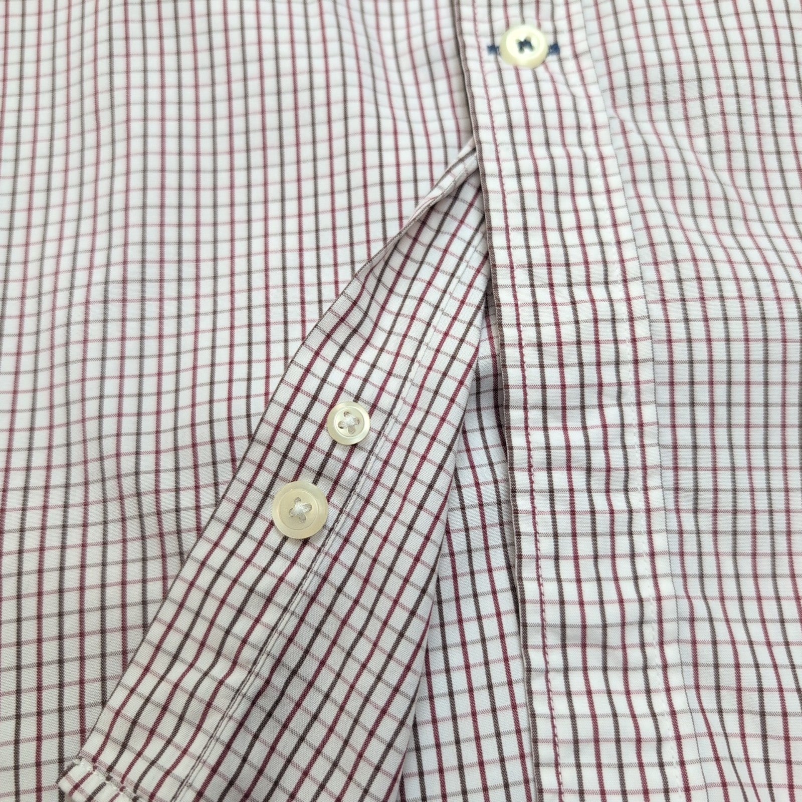 Chemise NAUTICA Homme XL Bordeaux et Blanche à Carreaux Manche Courte Poche