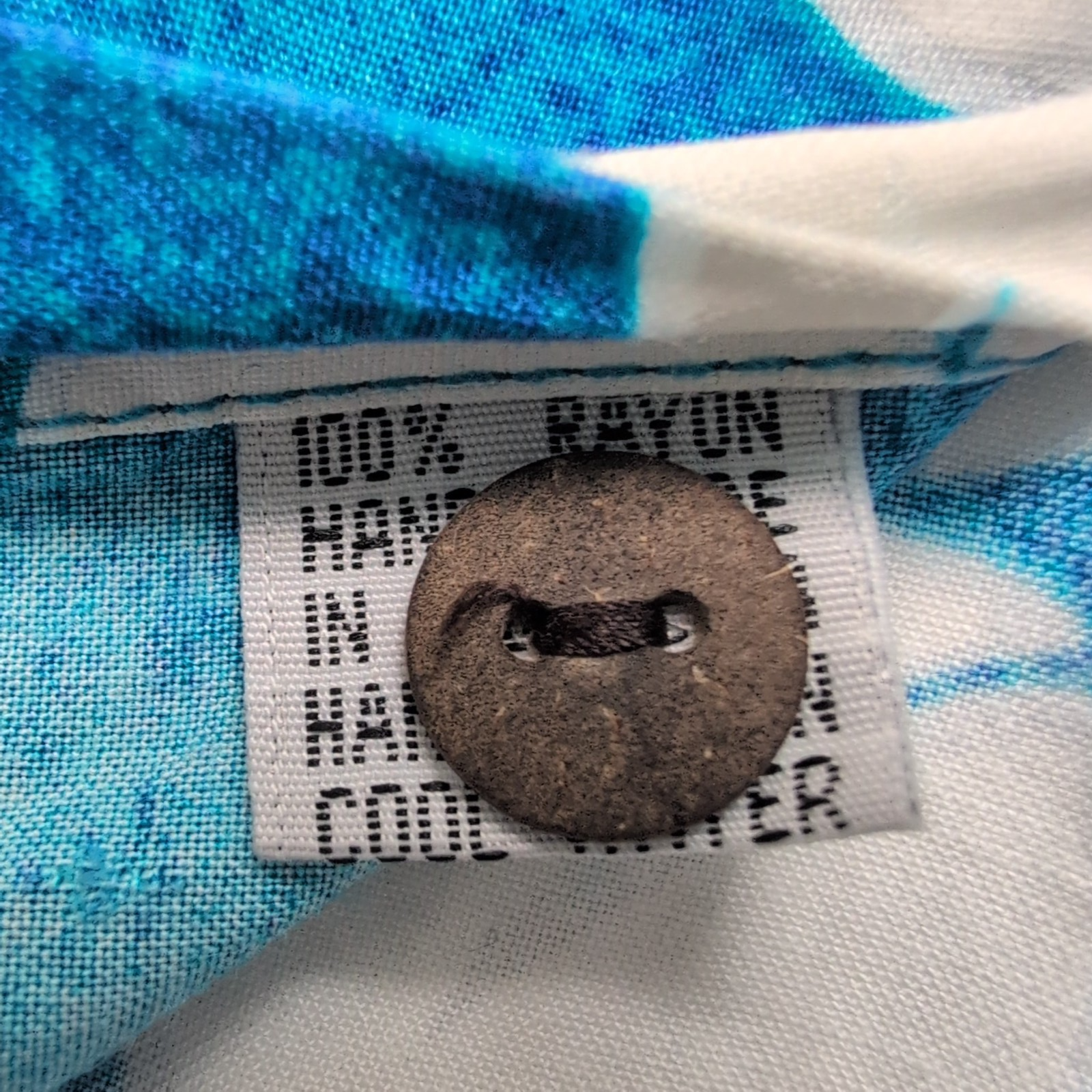 Chemise Hawaïenne Island Stuff Rayonne Bleu Fleurs Tropicales Taille L