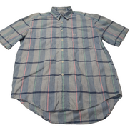 Chemise manches courtes Dockers bleu et rose à carreaux taille M #187msch